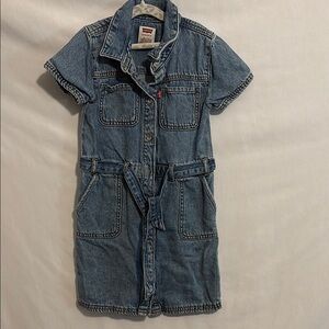 Levi's Blue Buttoned Polo Collar Casual Dress